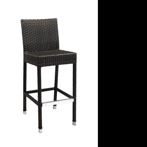 Woven PE Rattan Commercial Outdoor Bistro Bar Stool