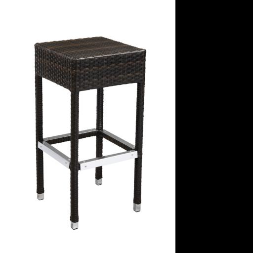 Woven PE Rattan Backless Commercial Outdoor Bistro Bar Stool