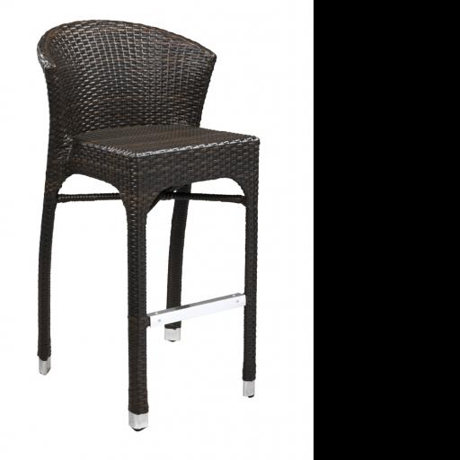 Woven PE Rattan Commercial Outdoor Bistro Bar Stool